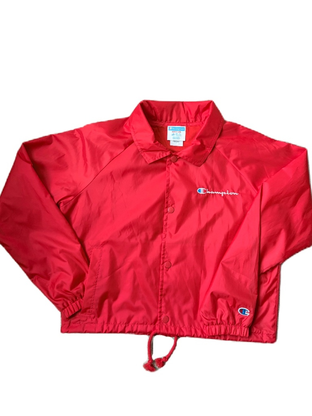 Champion Jacket Cropped Heritage Coaches Windbreaker Medium Red
